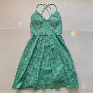 Open back floral lace dress 🦋